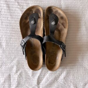 Birkenstock Gizeh Birko-flor Black Leather EU39